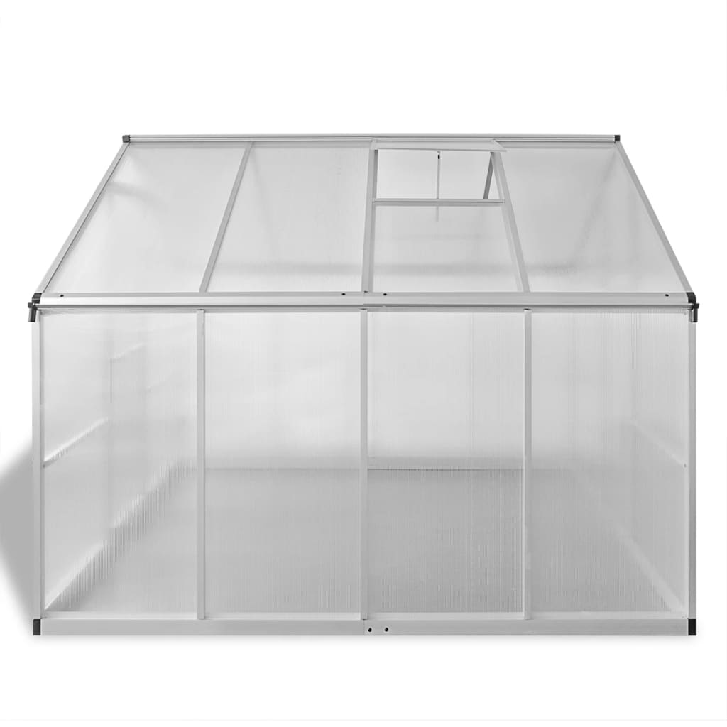 vidaXL Spevnený hliníkový skleník s podkladovým rámom 6,05 m²