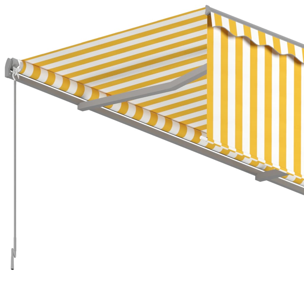 vidaXL Ručne zaťahovacia markíza s tienidlom 3x2,5 m žlto-biela