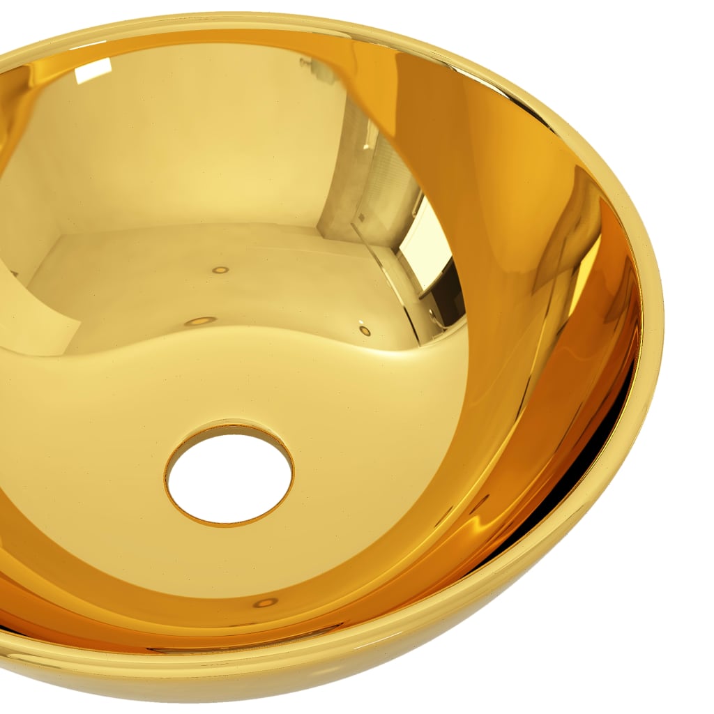 vidaXL Umývadlo 28x10 cm keramické zlaté