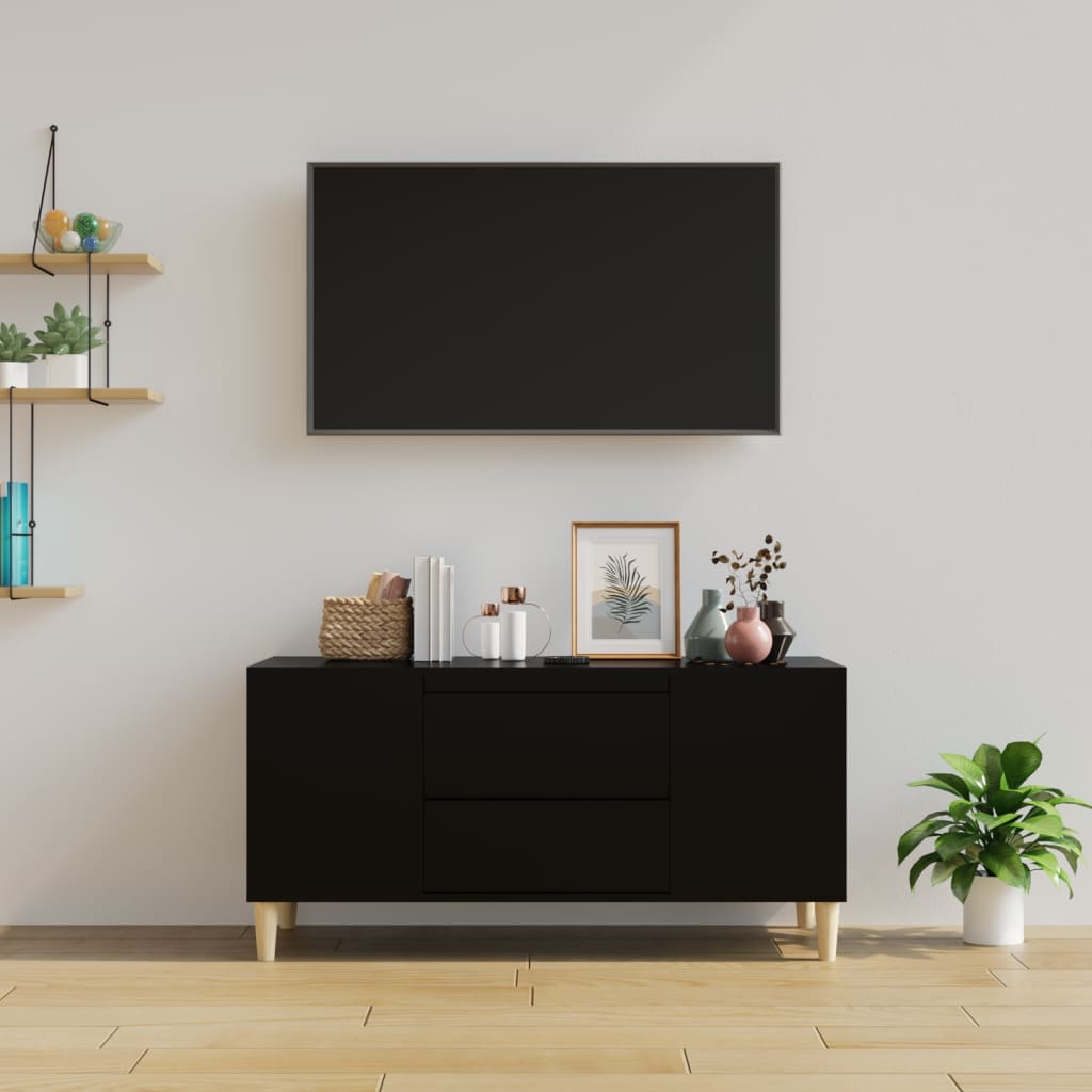vidaXL TV skrinka čierna 102x44,5x50 cm spracované drevo