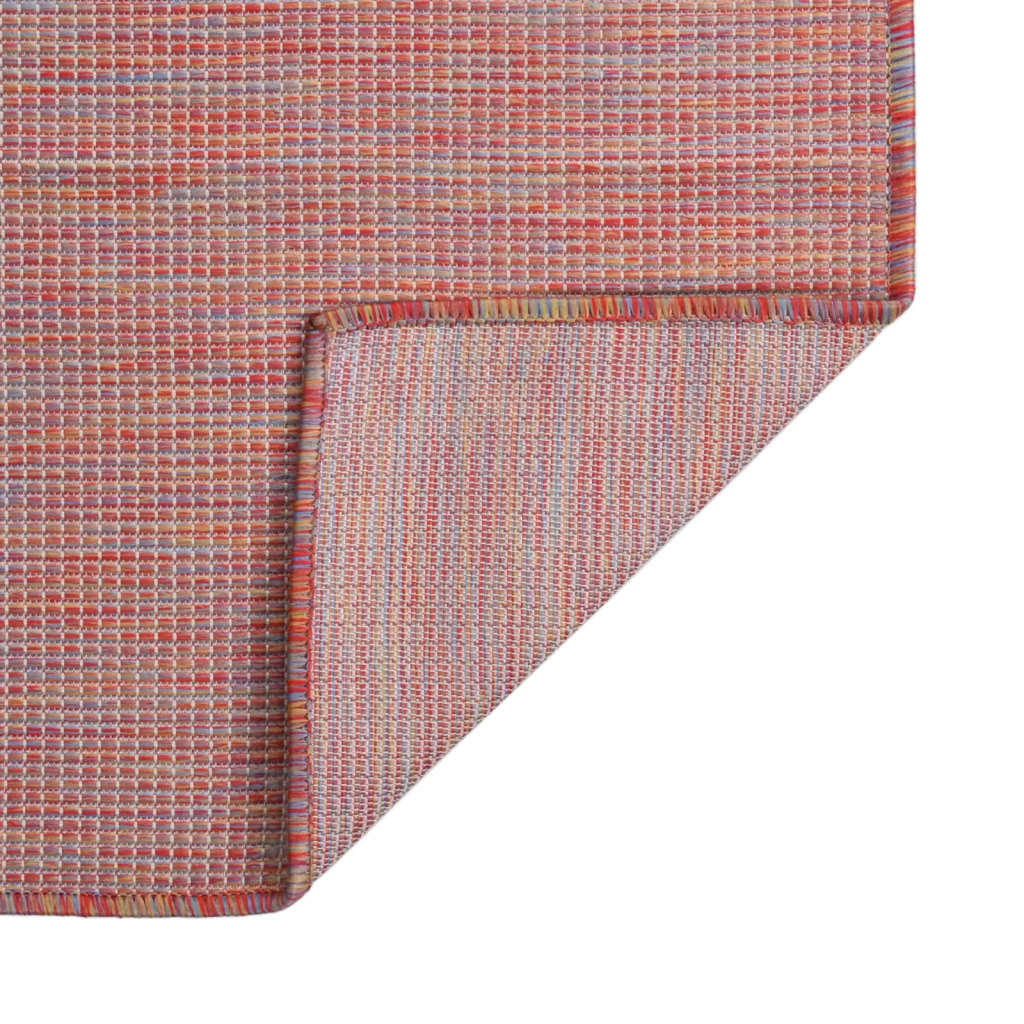 vidaXL Vonkajší koberec s plochým tkaním 100x200 cm červený