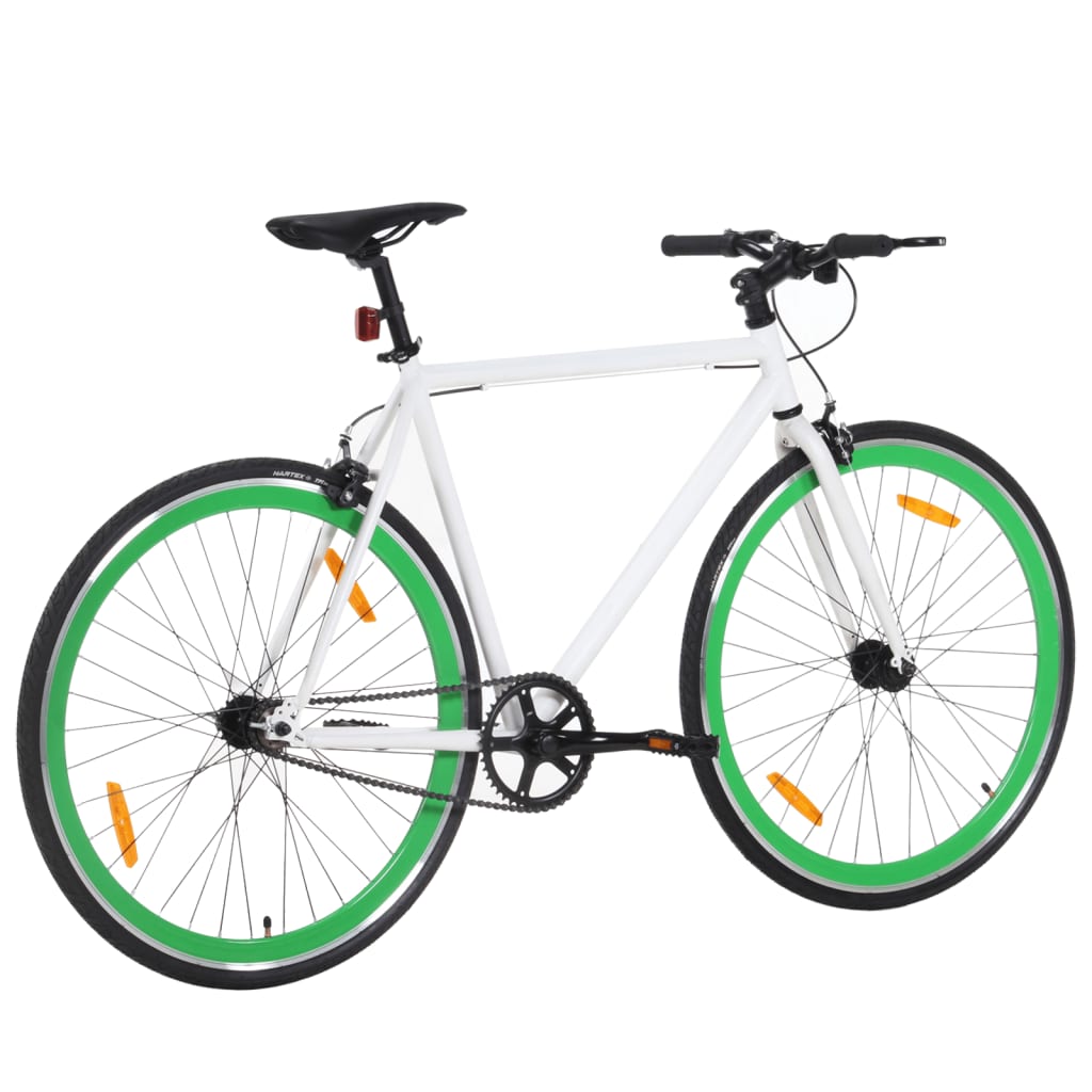 vidaXL Bicykel s pevným prevodom bielo-zelený 700c 55 cm