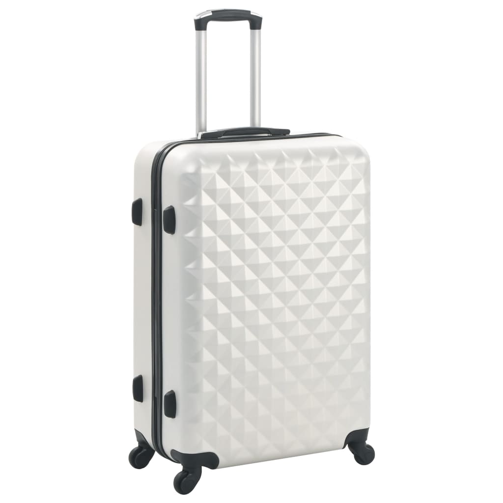 vidaXL Súprava 3 cestovných kufrov s tvrdým krytom strieborná ABS