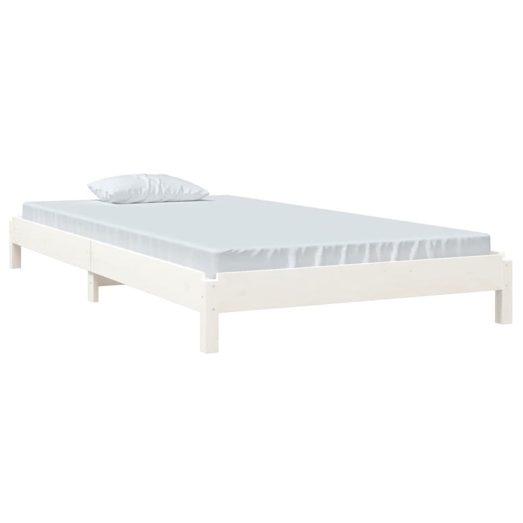 vidaXL Stohovateľná posteľ biela 80x200 cm borovicový masív