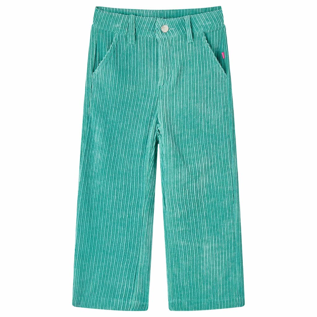 Detské nohavice manšestrové mätovo zelené 92