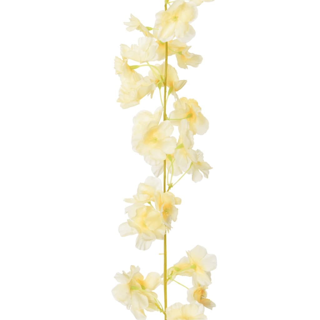 vidaXL Umelé kvetinové girlandy 6 ks farba šampanského 180 cm