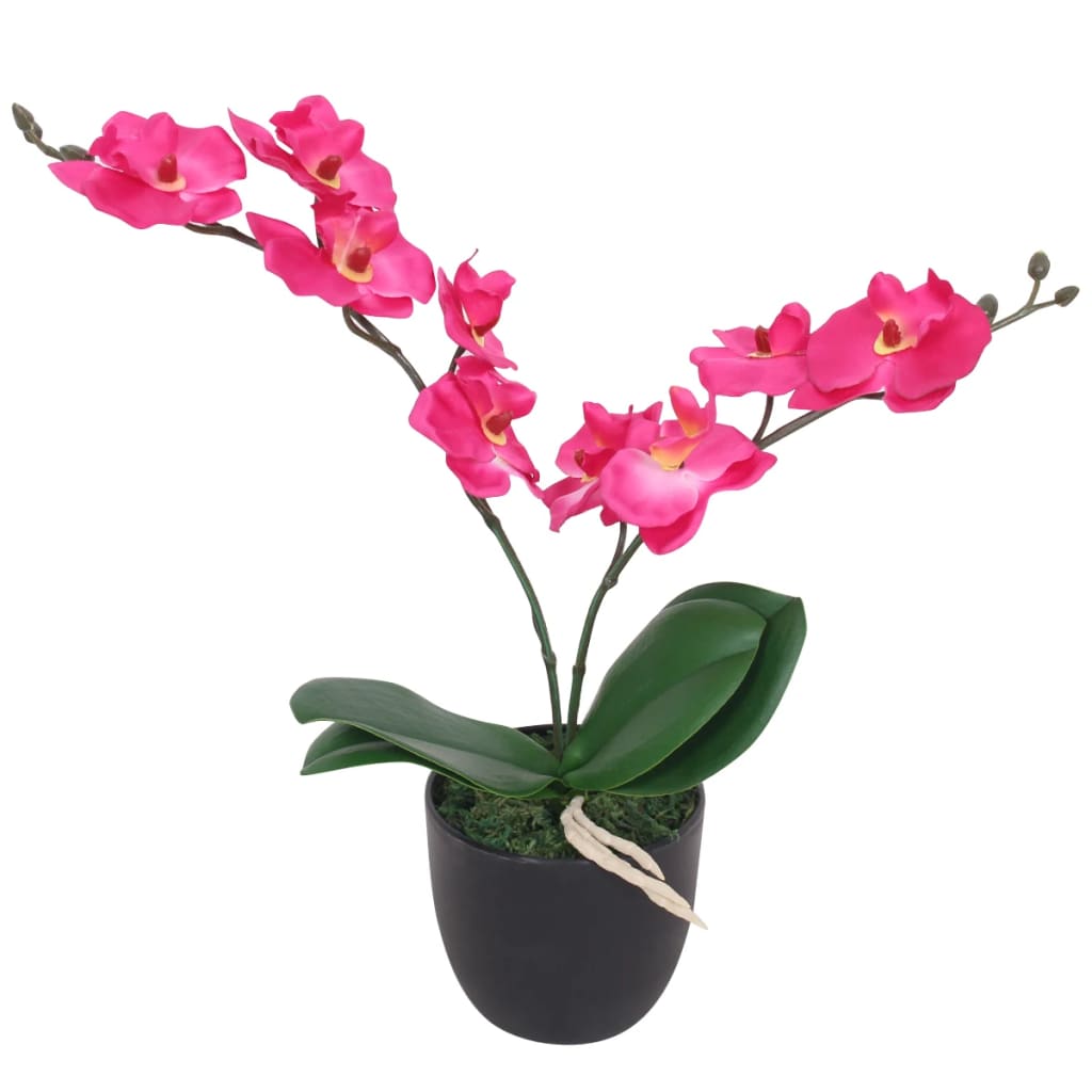 vidaXL Umelá rastlina, orchidea s kvetináčom 30 cm, červená