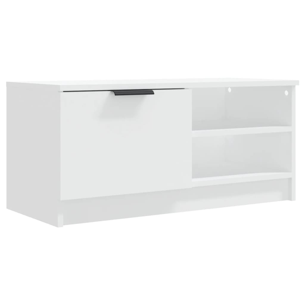 vidaXL TV stolík biely 80x35x36,5 cm spracované drevo