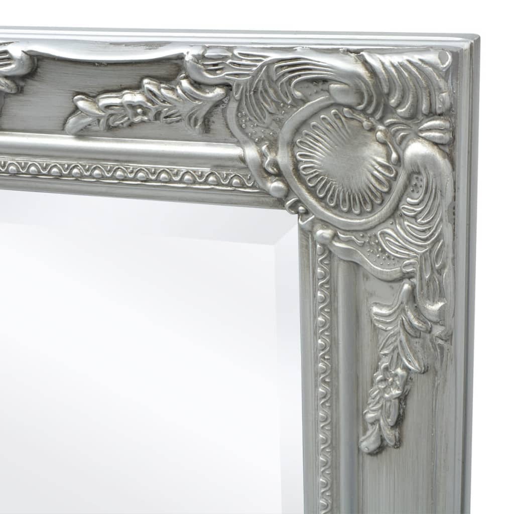 vidaXL Nástenné zrkadlo v barokovom štýle, 140x50 cm strieborné