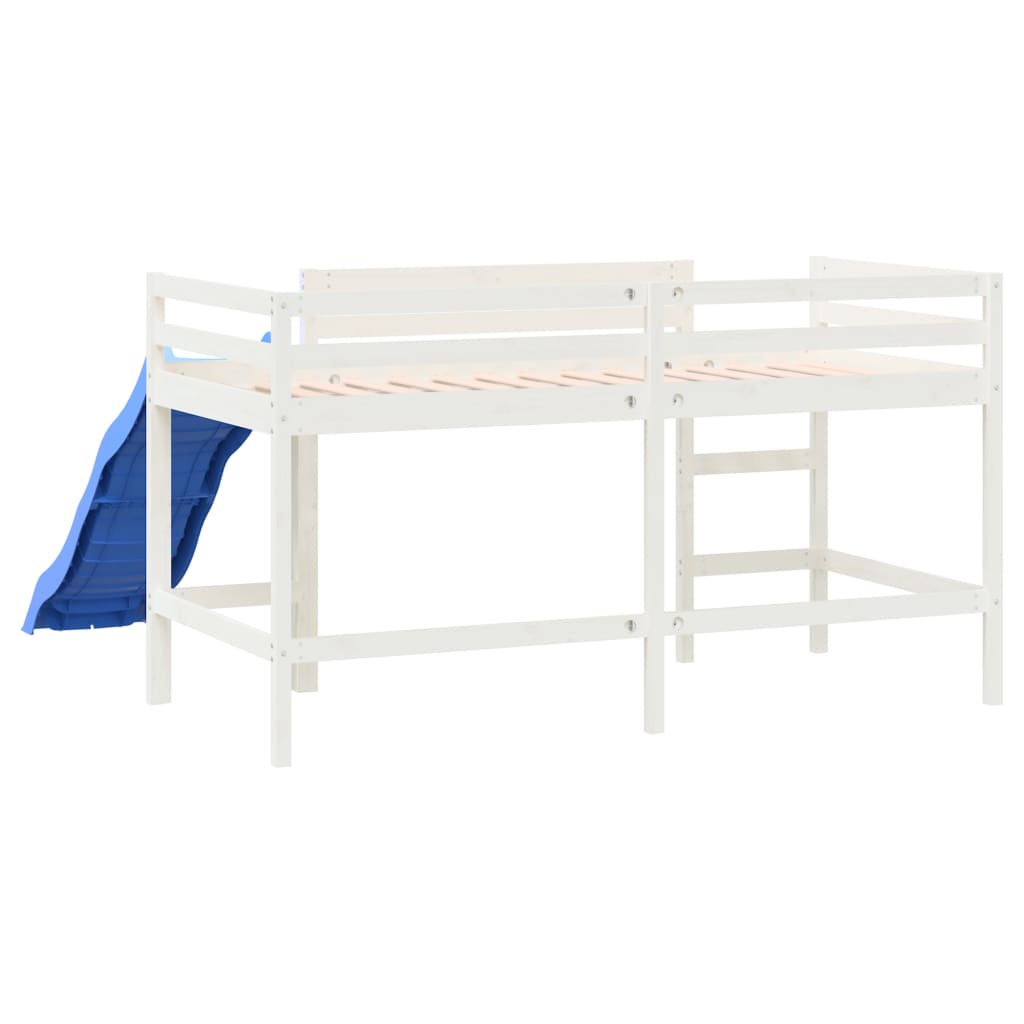 vidaXL Detská vyvýšená posteľ šmýkačka biela 80x200cm masívna borovica