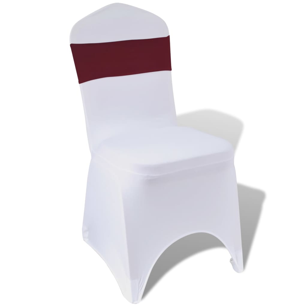 Bordová dekoratívna stuha na stoličku s diamantovou sponou 25 ks
