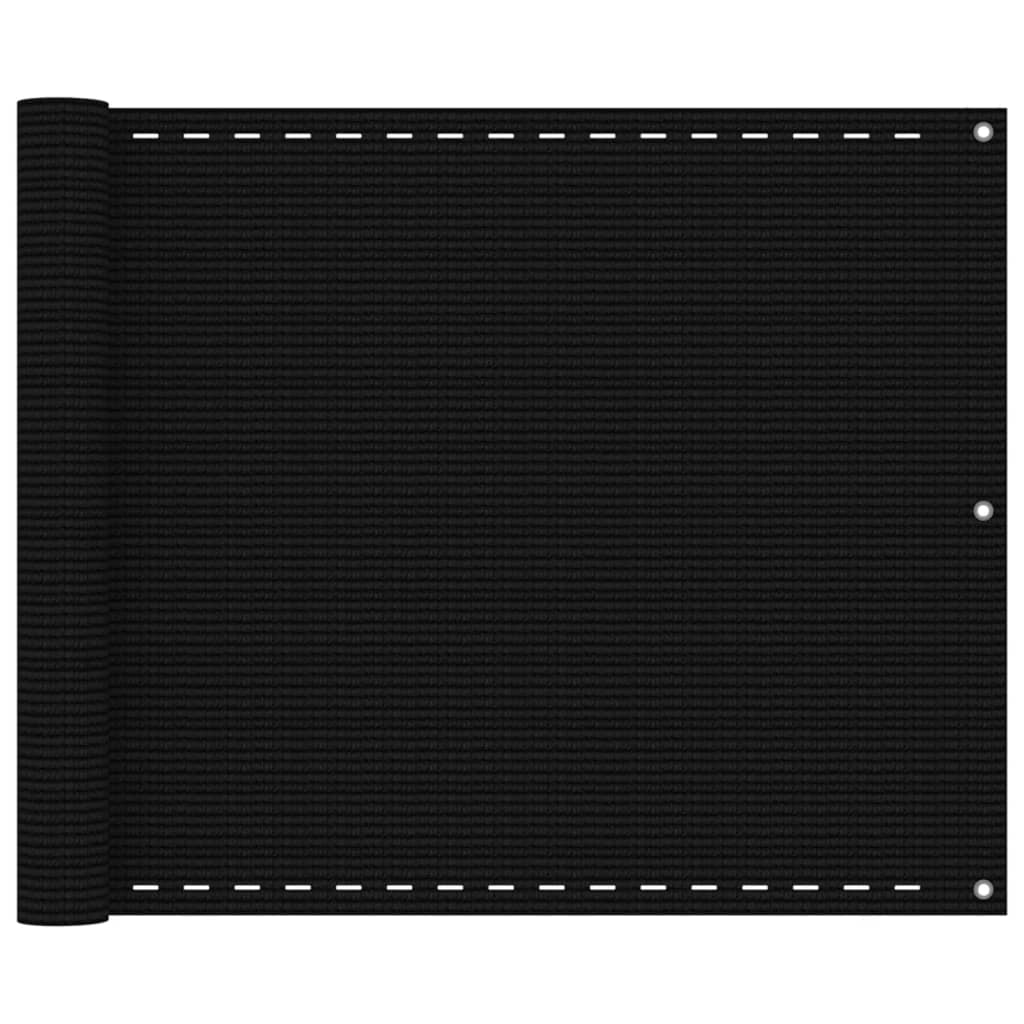 vidaXL Balkónová markíza čierna 75x300 cm HDPE