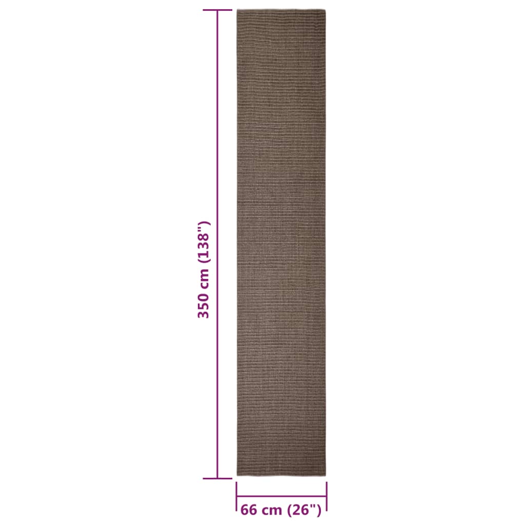 vidaXL Sisalový koberec na škrabadlo hnedý 66x350 cm