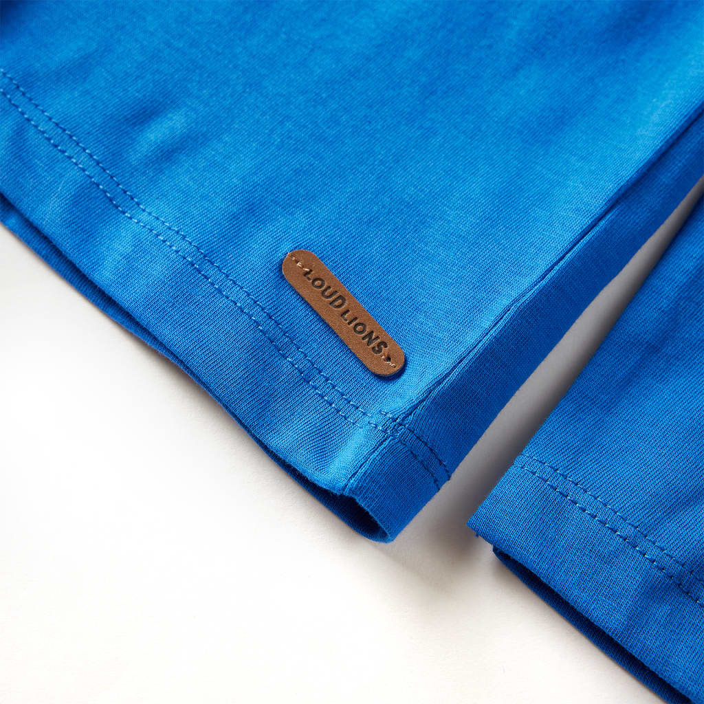 Detské tričko s dlhým rukávom kobaltovo modré 92