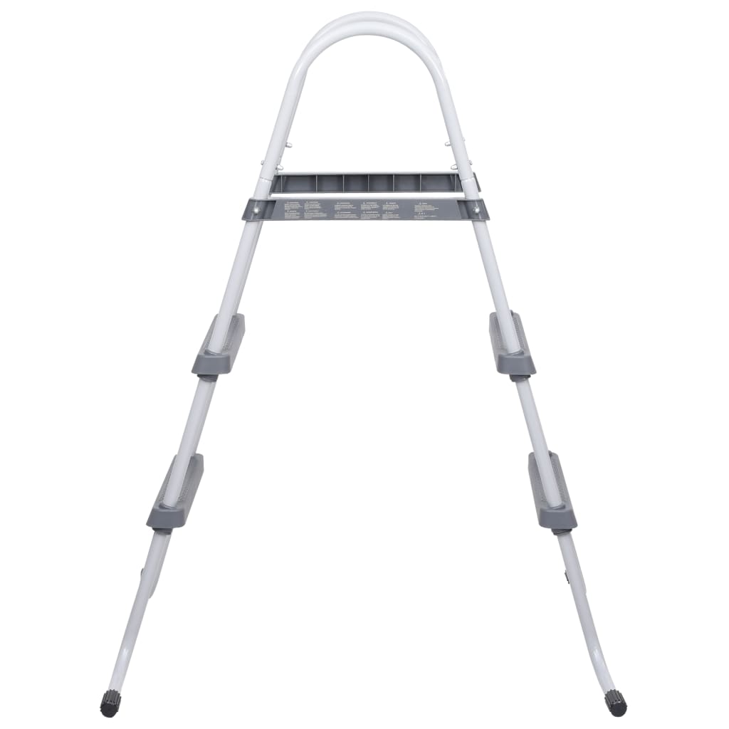 vidaXL Bazénový rebrík šedý 84 cm oceľ