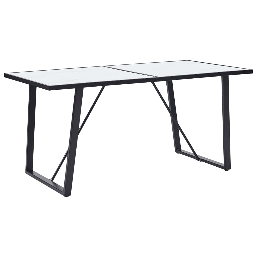 vidaXL Jedálenský stôl, biely 140x70x75 cm, tvrdené sklo