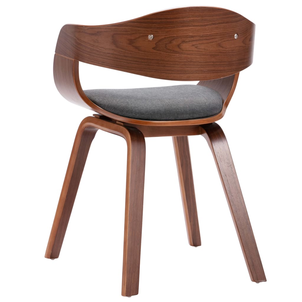 vidaXL Jedálenské stoličky 2 ks ohýbané drevo a sivá látka