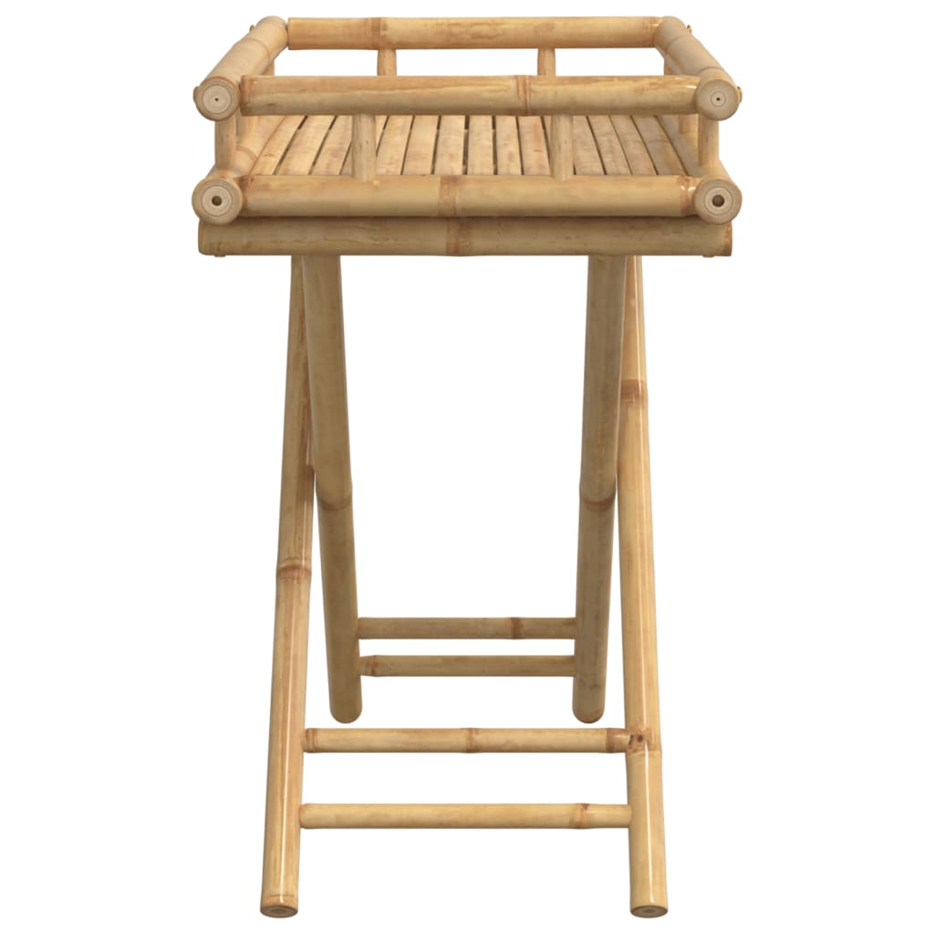 vidaXL Skladací stolík s podnosom 60x40x68 cm bambus