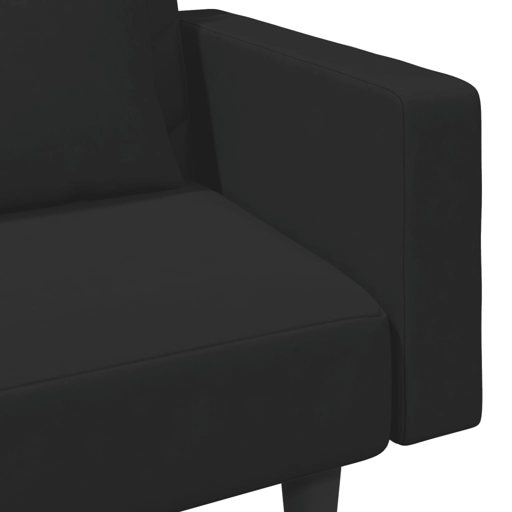 vidaXL 2-dielna sedacia súprava s vankúšmi čierna zamat