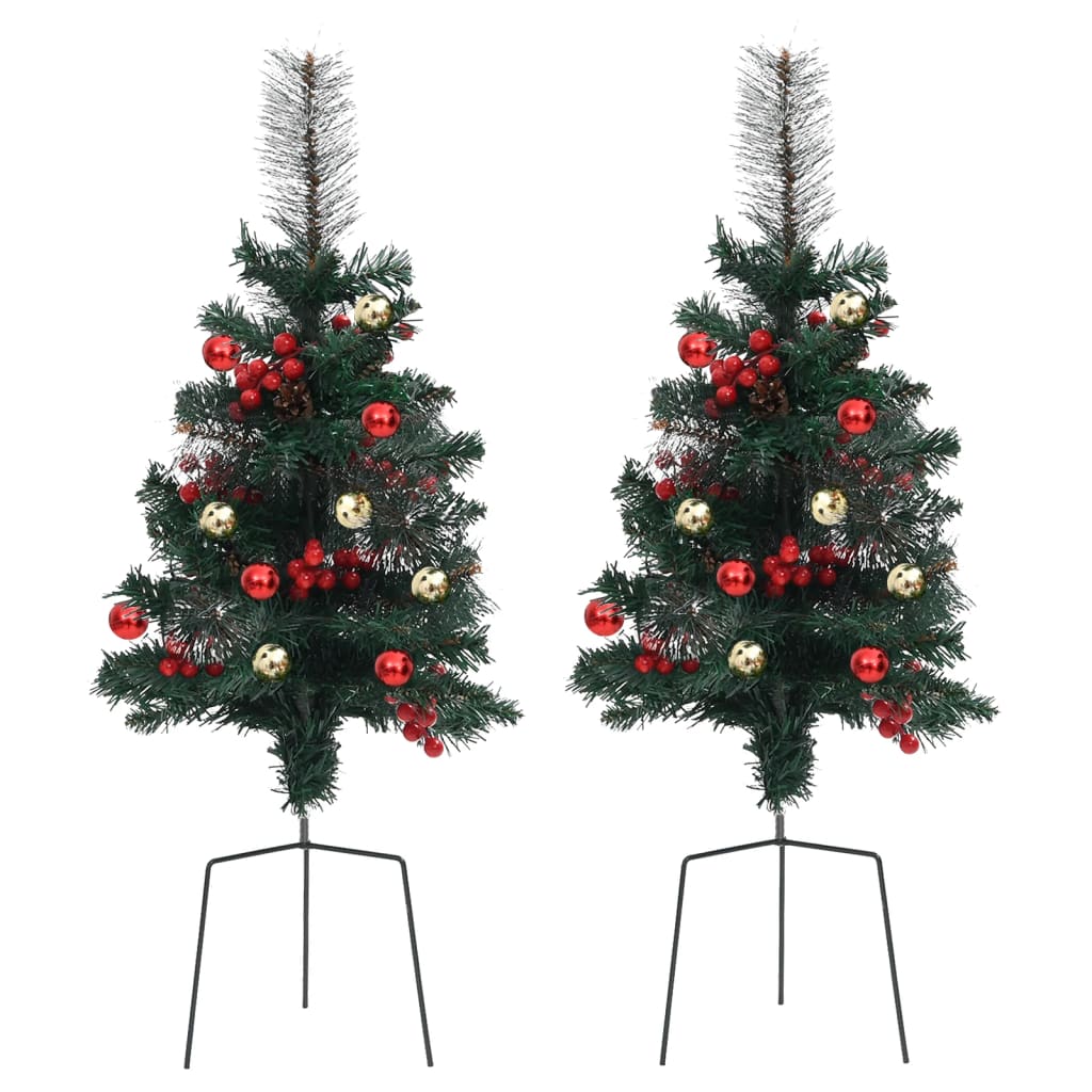 vidaXL Umelé vianočné ozdoby stromčeky zelené 2 ks 76 cm PVC