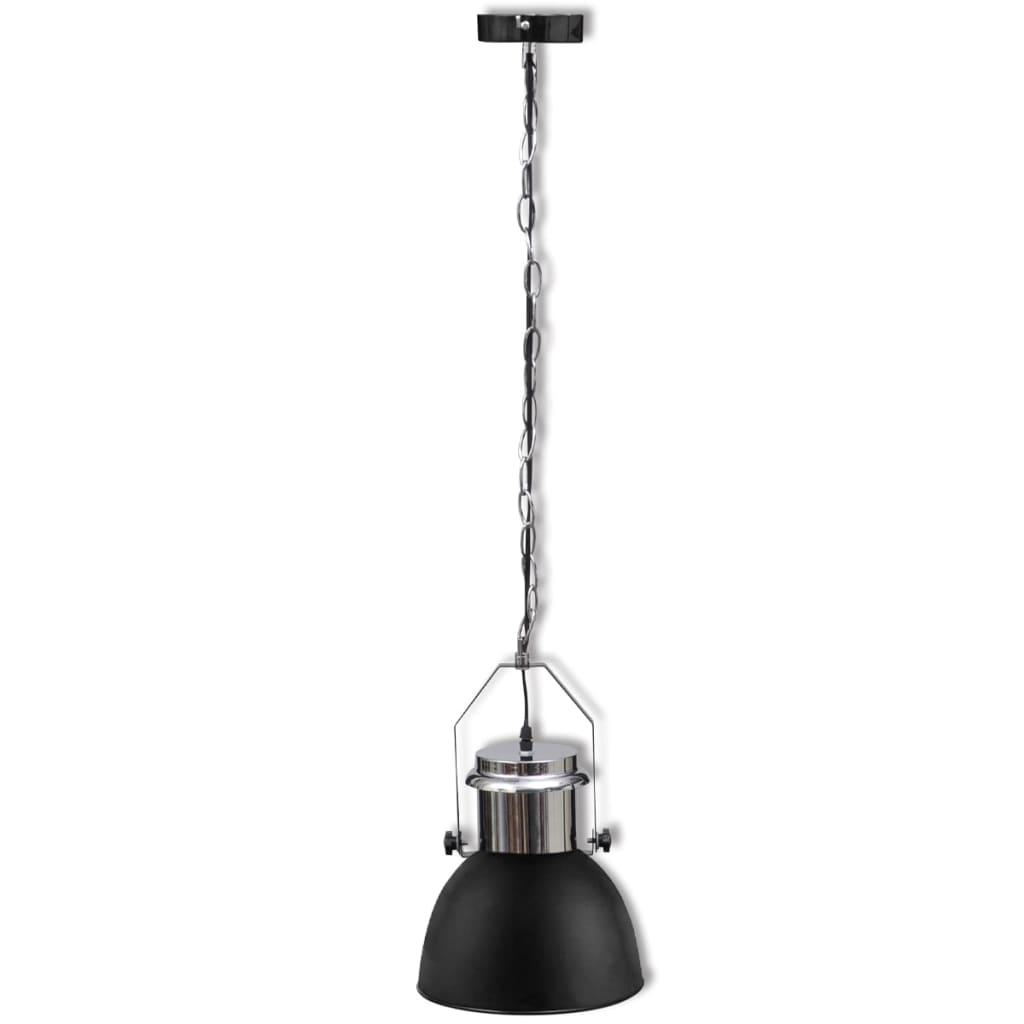 vidaXL Kovová stropná lampa 2 ks, nastaviteľná výška, moderná, čierna