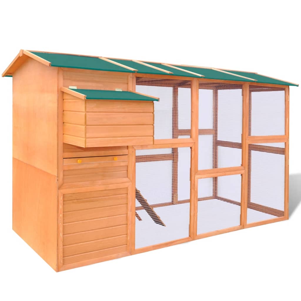 vidaXL Vonkajšia klietka/domček pre sliepky, priestranná, drevo