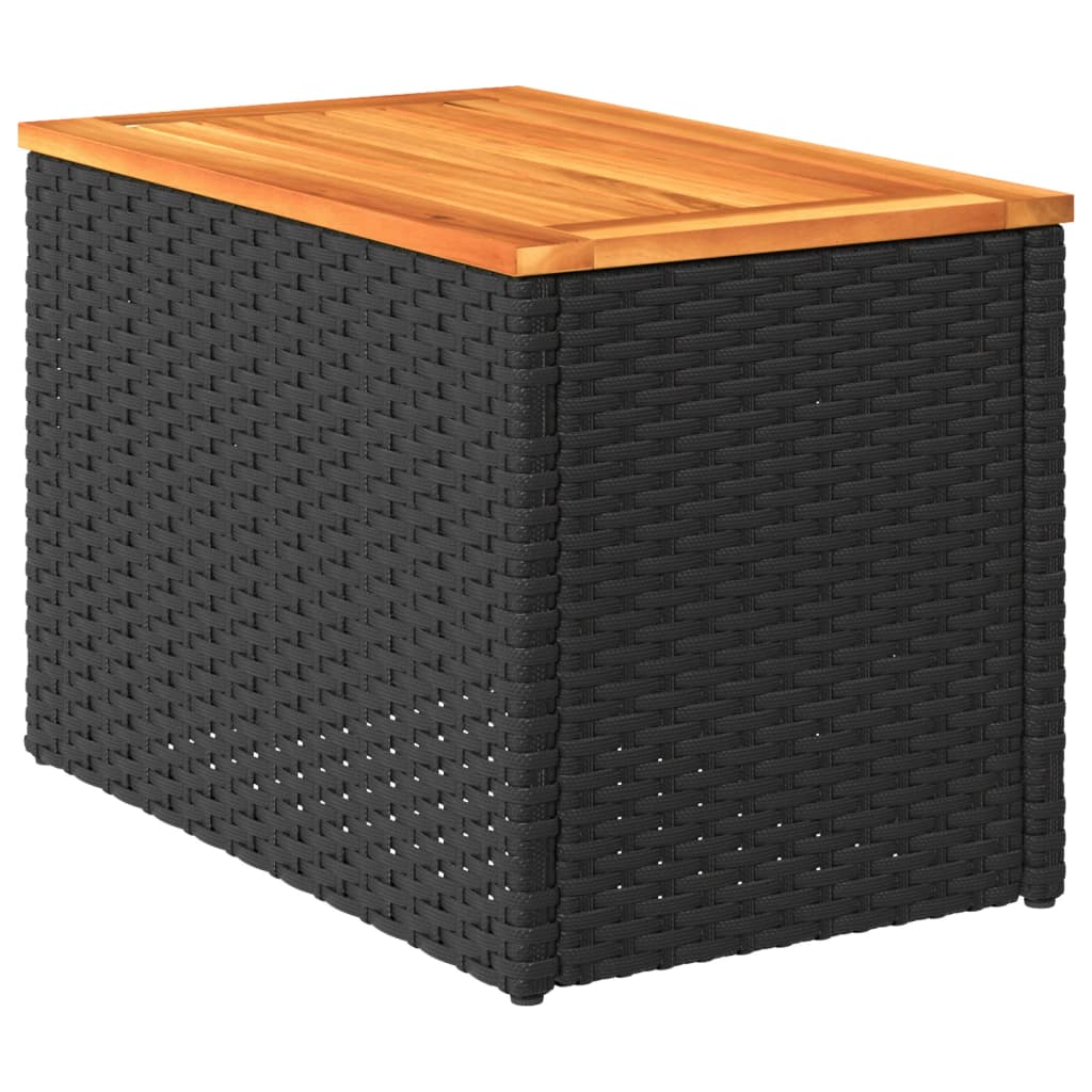 vidaXL Záhradné príručné stolíky 2ks čierne 55x34x37cm polyratan masív