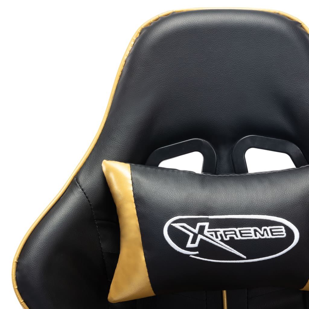 vidaXL Herná stolička čierno-zlatá umelá koža