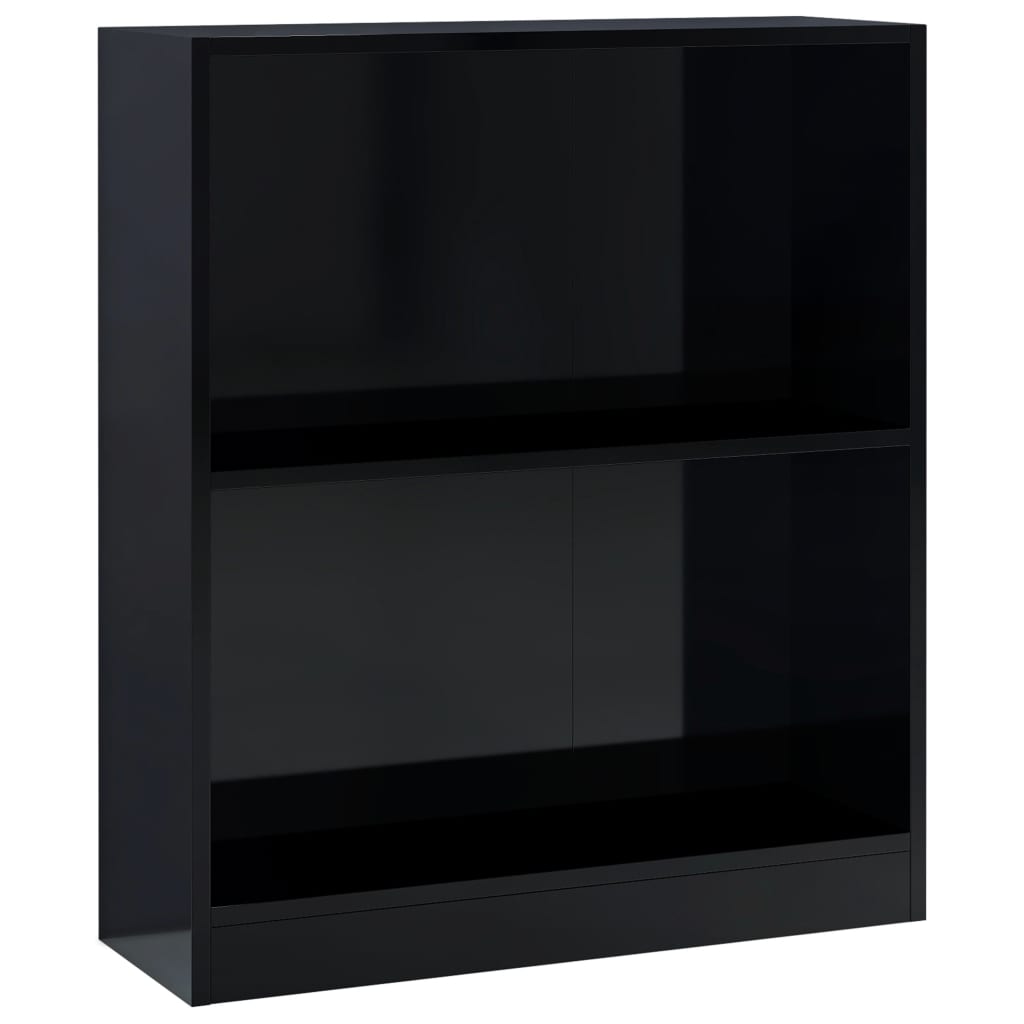 vidaXL Knižnica, lesklá čierna 60x24x76 cm, kompozitné drevo