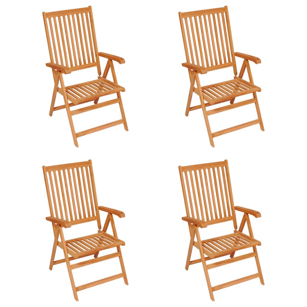 vidaXL Záhradné stoličky 4 ks s antracitovými podložkami tíkový masív