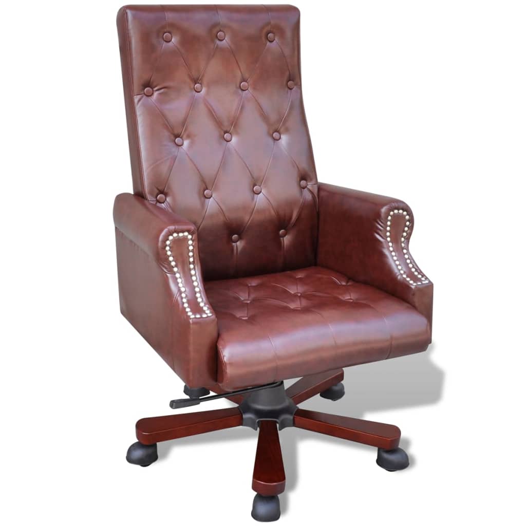 Hnedá kancelárska stolička nastaviteľná a otočná