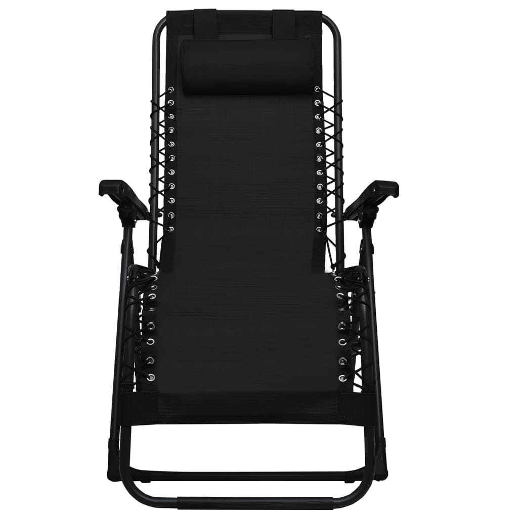 vidaXL Skladacia terasová stolička čierna látková