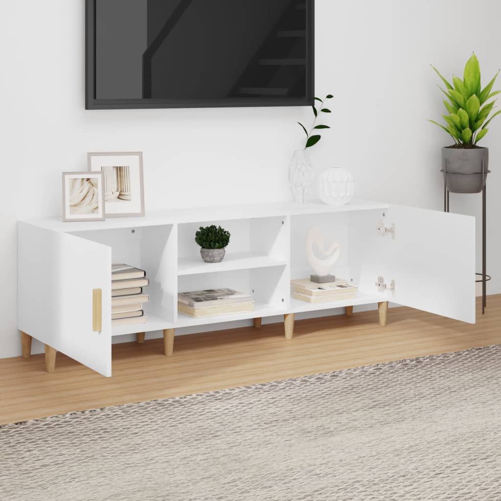 vidaXL TV stolík biely 150x30x50 cm spracované drevo