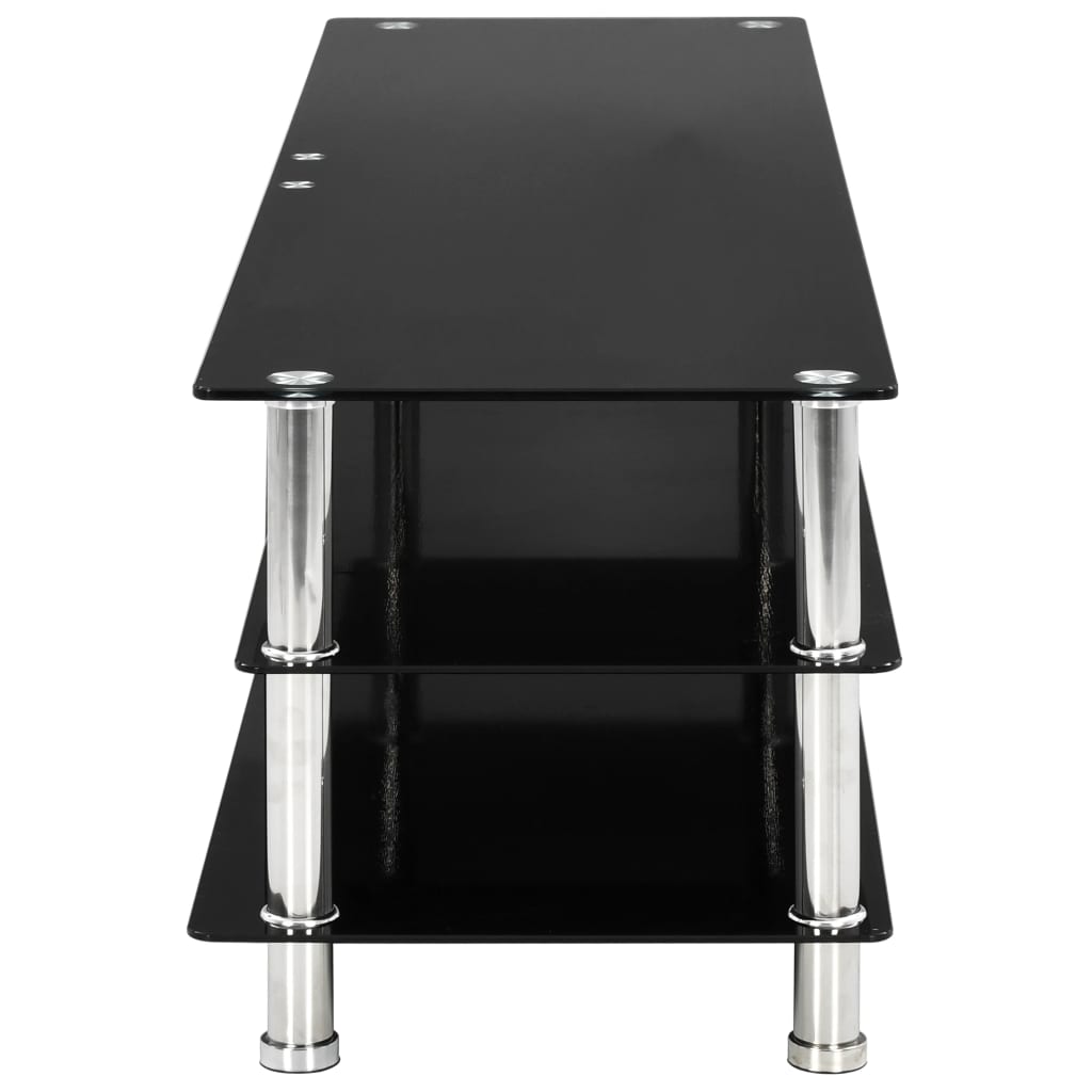 vidaXL TV stolík čierny 150x40x40 cm tvrdené sklo