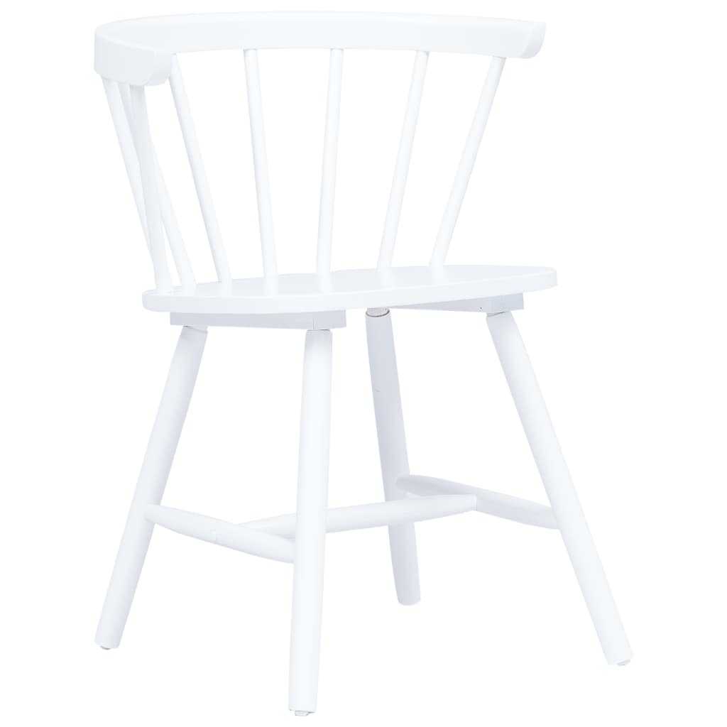 vidaXL Jedálenské stoličky 4 ks biele masívne kaučukové drevo