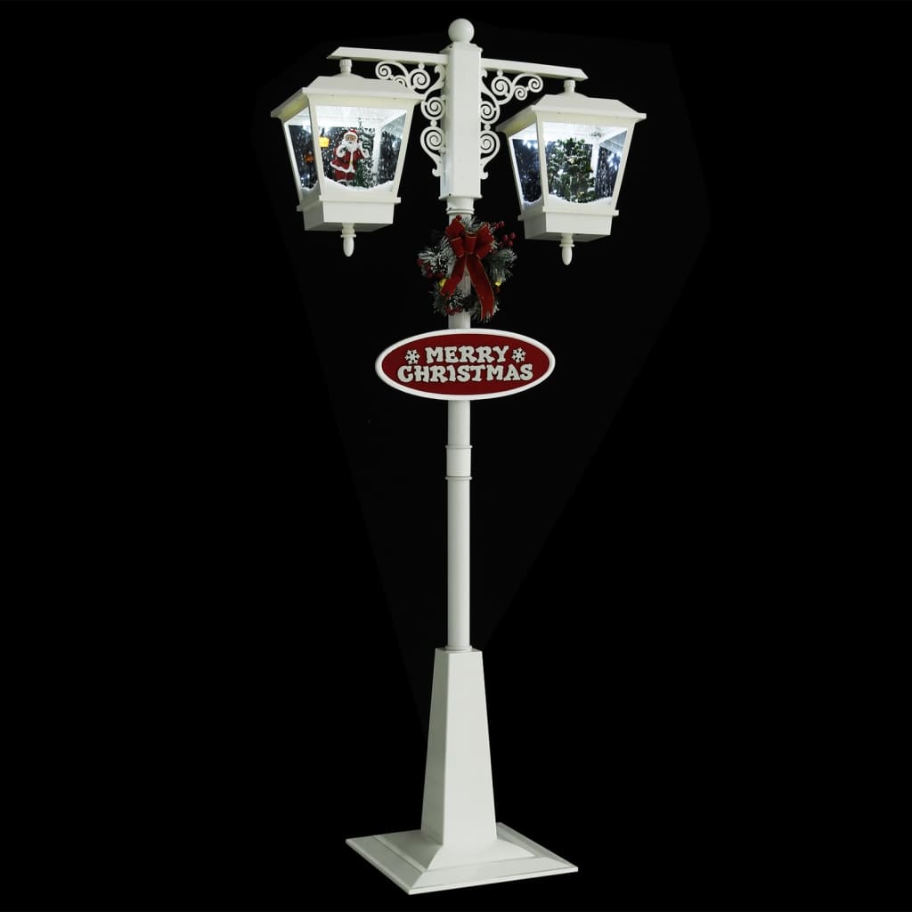 vidaXL Vianočná pouličná lampa so Santom bielo-červená 81x40x188cm PVC