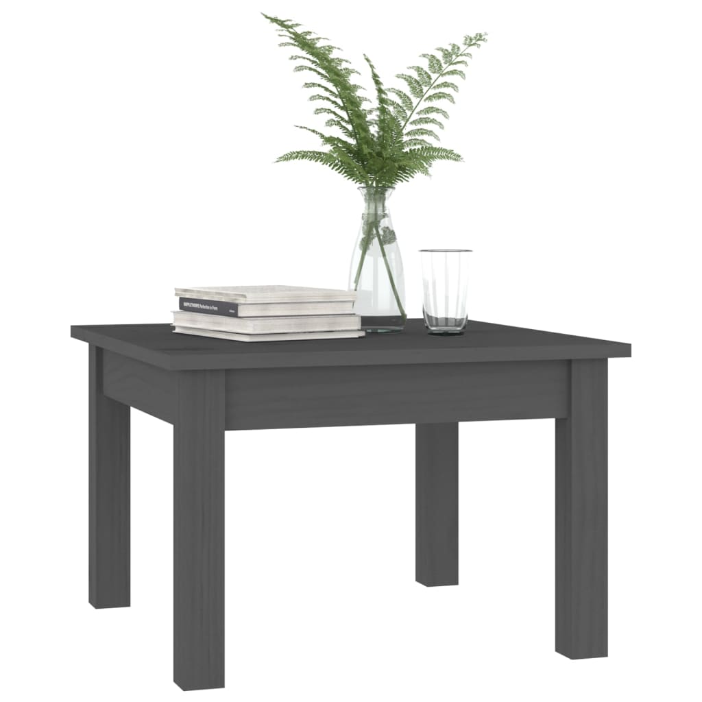 vidaXL Konferenčný stolík sivý 45x45x30 cm borovicový masív
