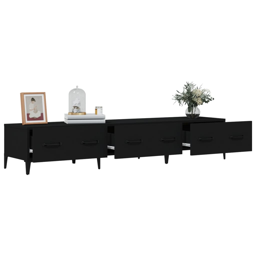 vidaXL TV stolík čierny 150x34,5x30 cm spracované drevo