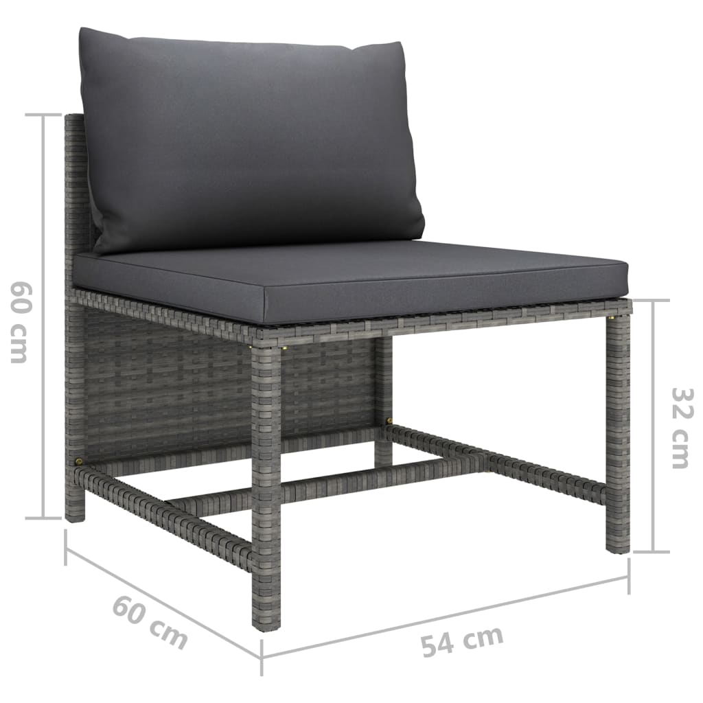 vidaXL 12-dielna záhradná sedacia súprava s podložkami polyratan sivá