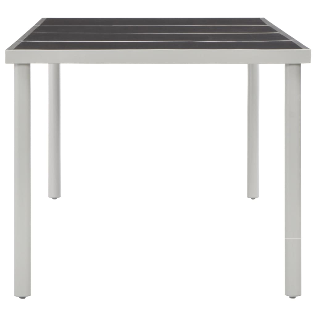 vidaXL Záhradný stôl, čierny 220x90x74,5 cm, oceľ