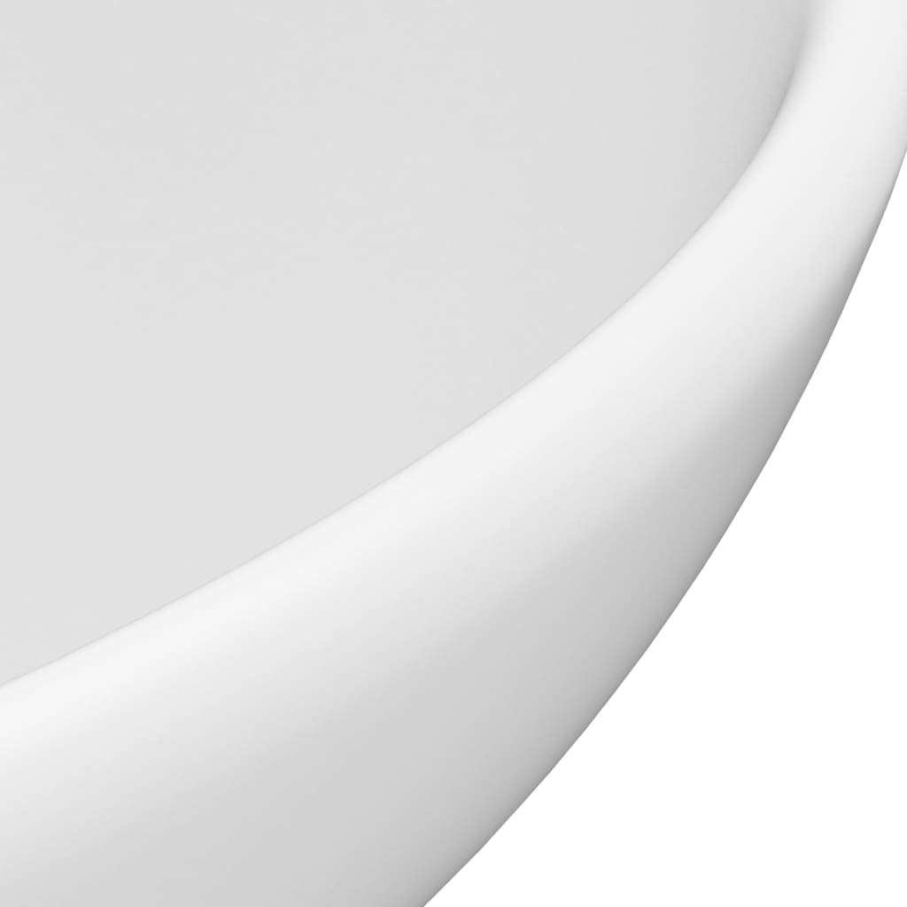 vidaXL Luxusné umývadlo, okrúhle, matné biele 32,5x14 cm, keramika