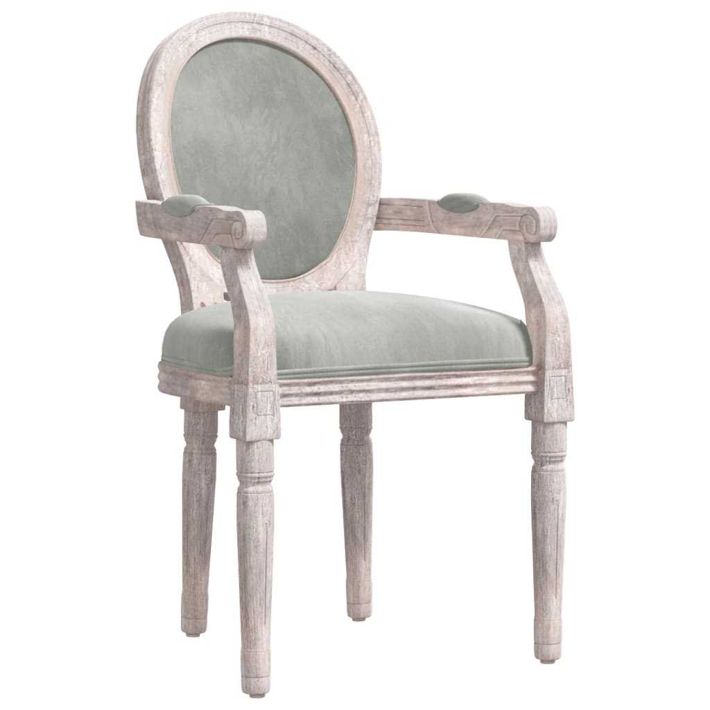 vidaXL Jedálenská stolička bledosivá 54x56x96,5 cm zamat