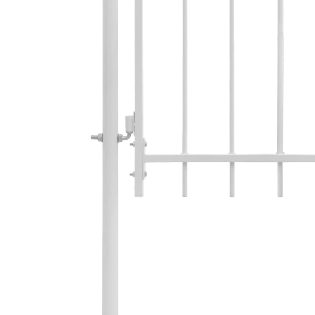 vidaXL Záhradná brána, oceľ 1x2 m, biela