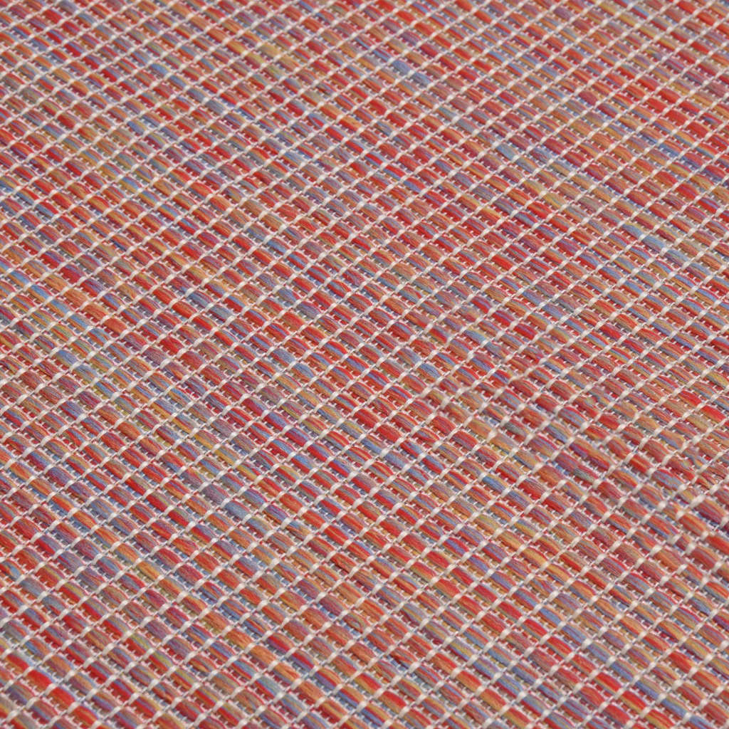 vidaXL Vonkajší koberec s plochým tkaním 120x170 cm červený