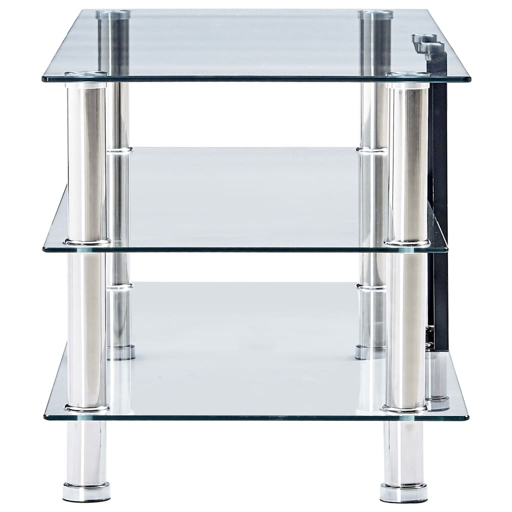 vidaXL TV stolík priehľadný 150x40x40 cm tvrdené sklo