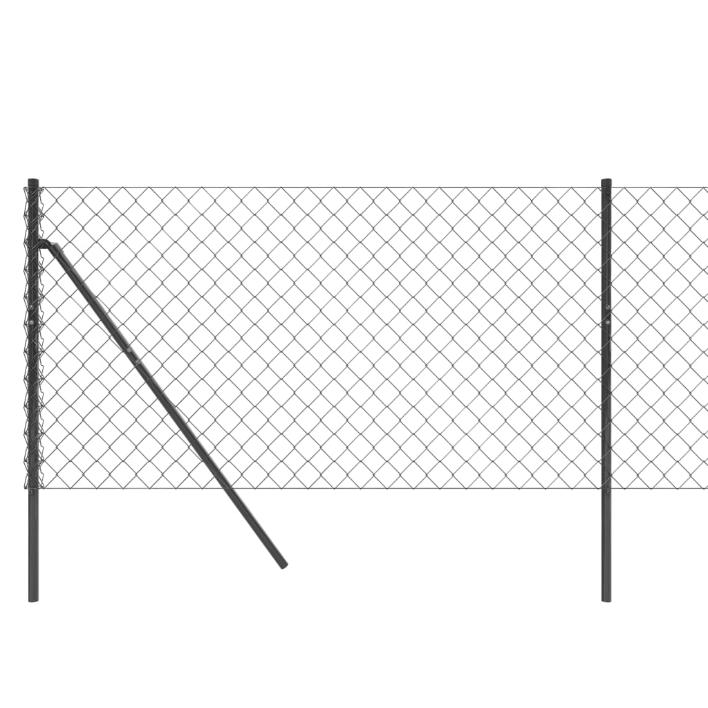 vidaXL Drôtený plot, antracitový 0,8x10 m
