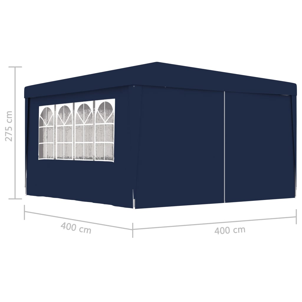 vidaXL Profesionálny párty stan+bočné steny 4x4 m, modrý 90 g/m²