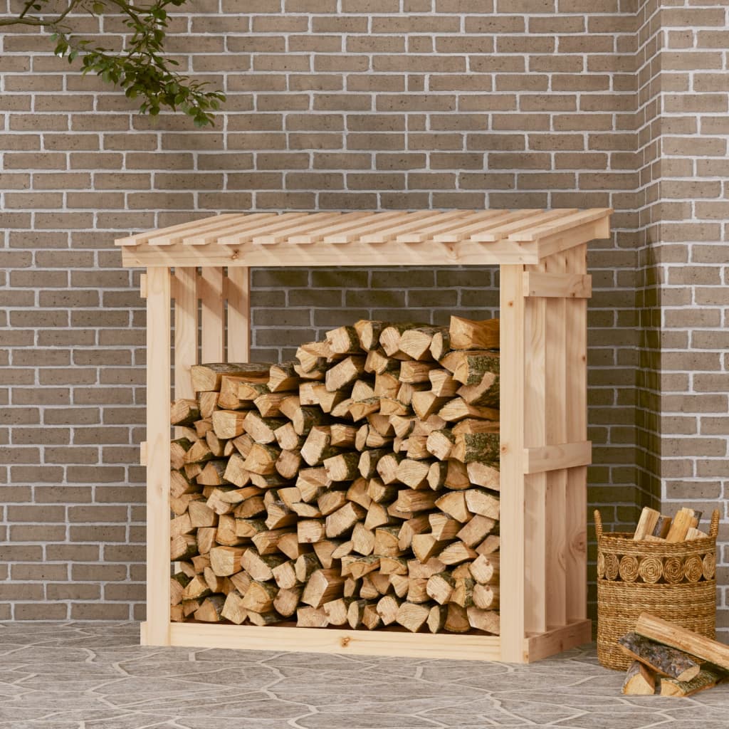 vidaXL Stojan na palivové drevo 108x64,5x109 cm masívna borovica