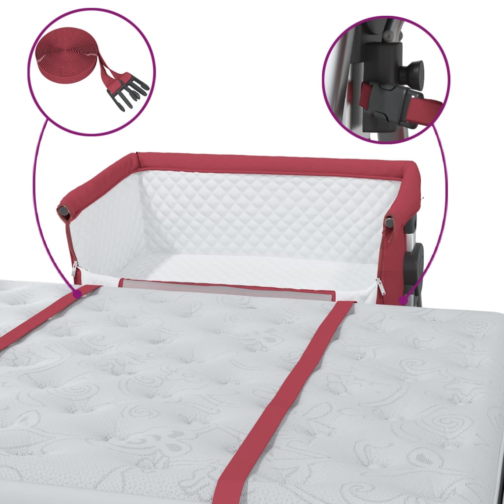 vidaXL Detská posteľ s matracom červená ľanová látka