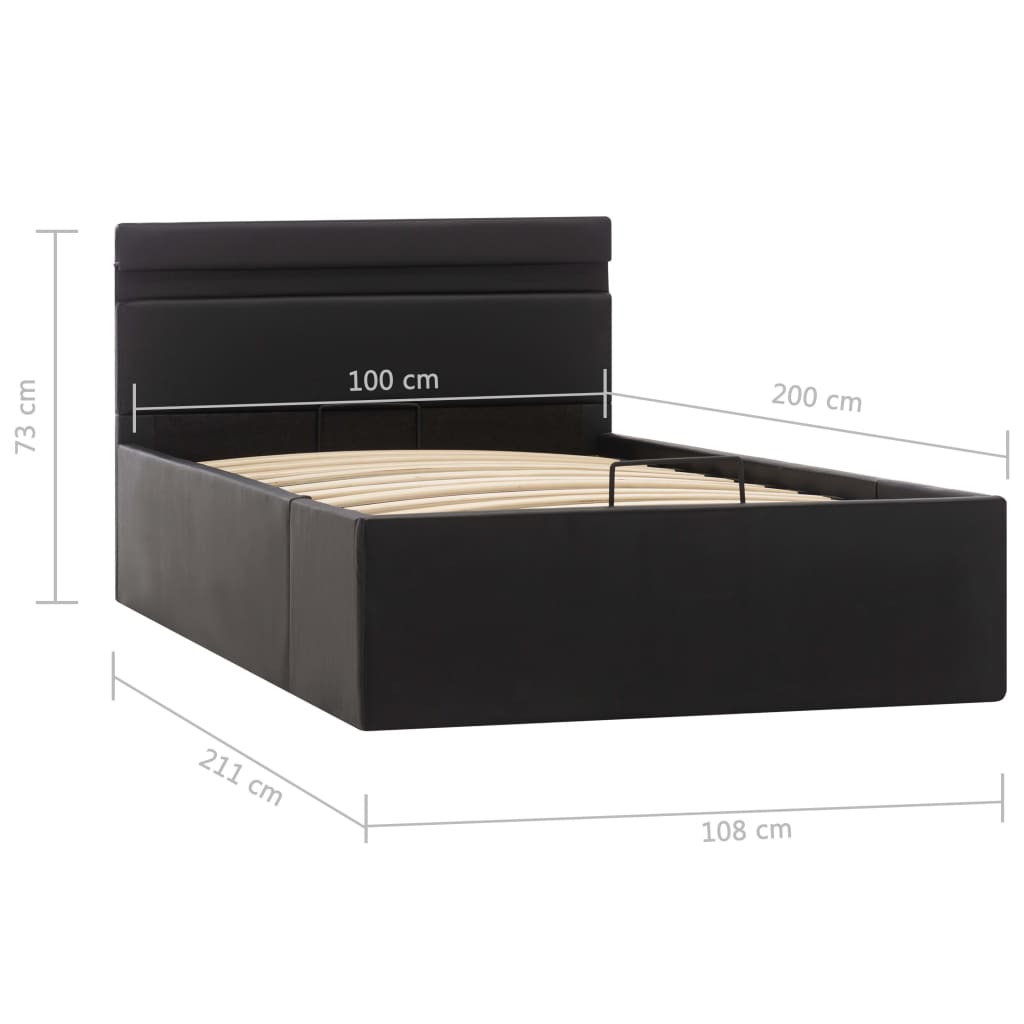 vidaXL Hydraulický posteľný rám+úložný priestor, LED, 100x200 cm